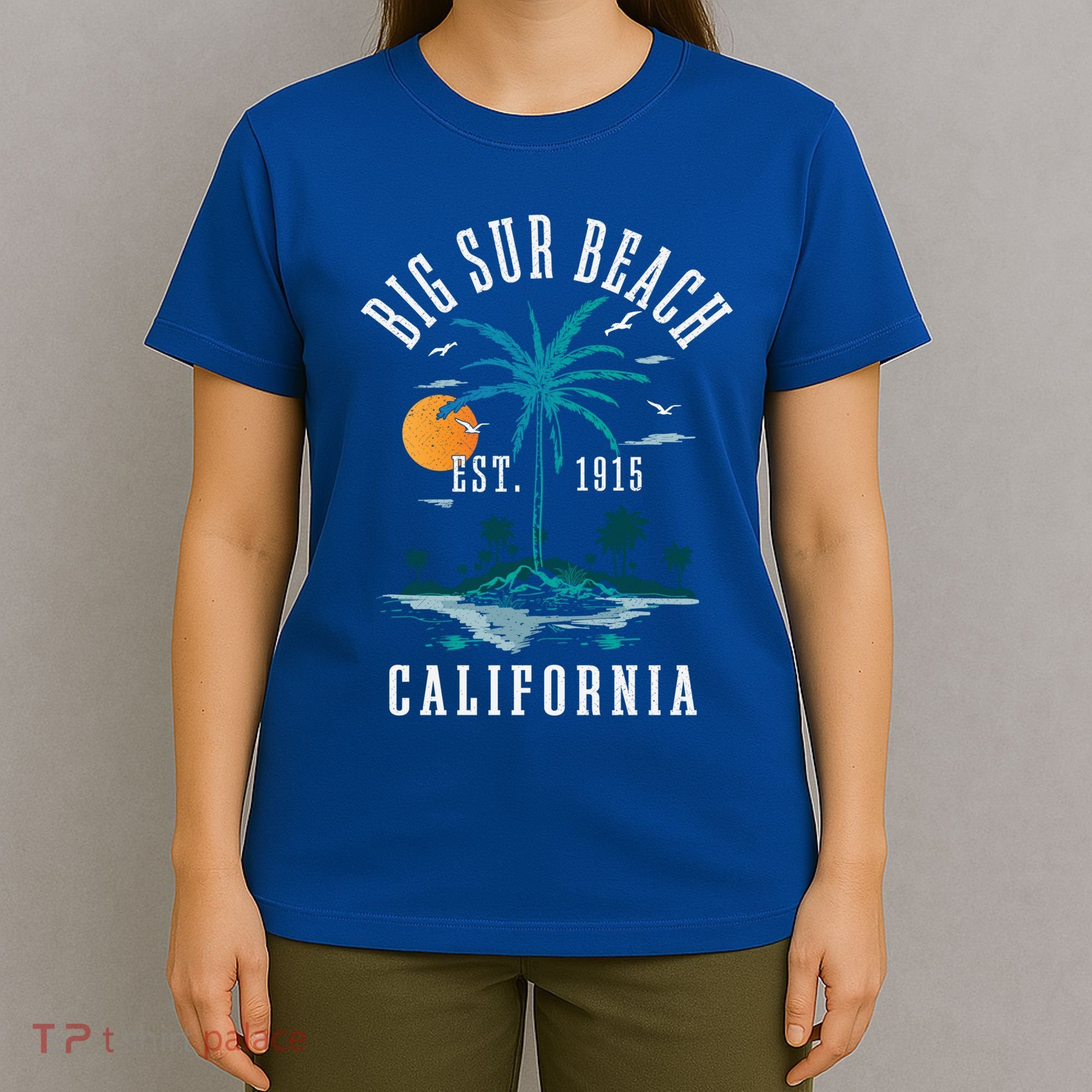 Summer Vacation Est 1915 California Big Sur Beach Vintage Gift T-Shirt