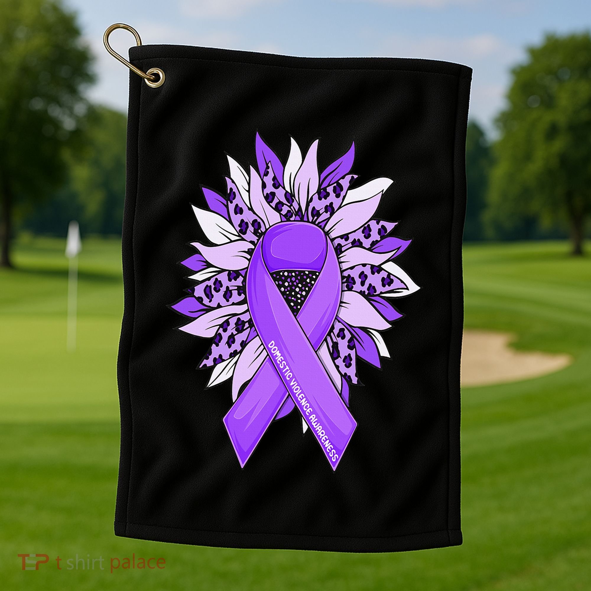 Stop Violence End the Silence Domestic Violence Awareness Golf Towel