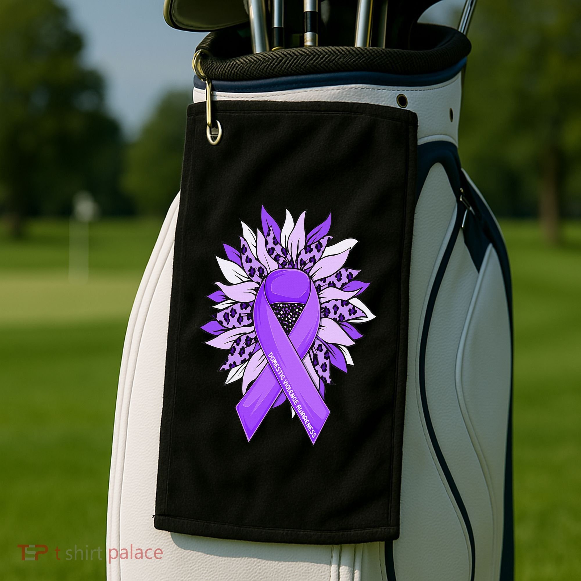 Stop Violence End the Silence Domestic Violence Awareness Golf Towel