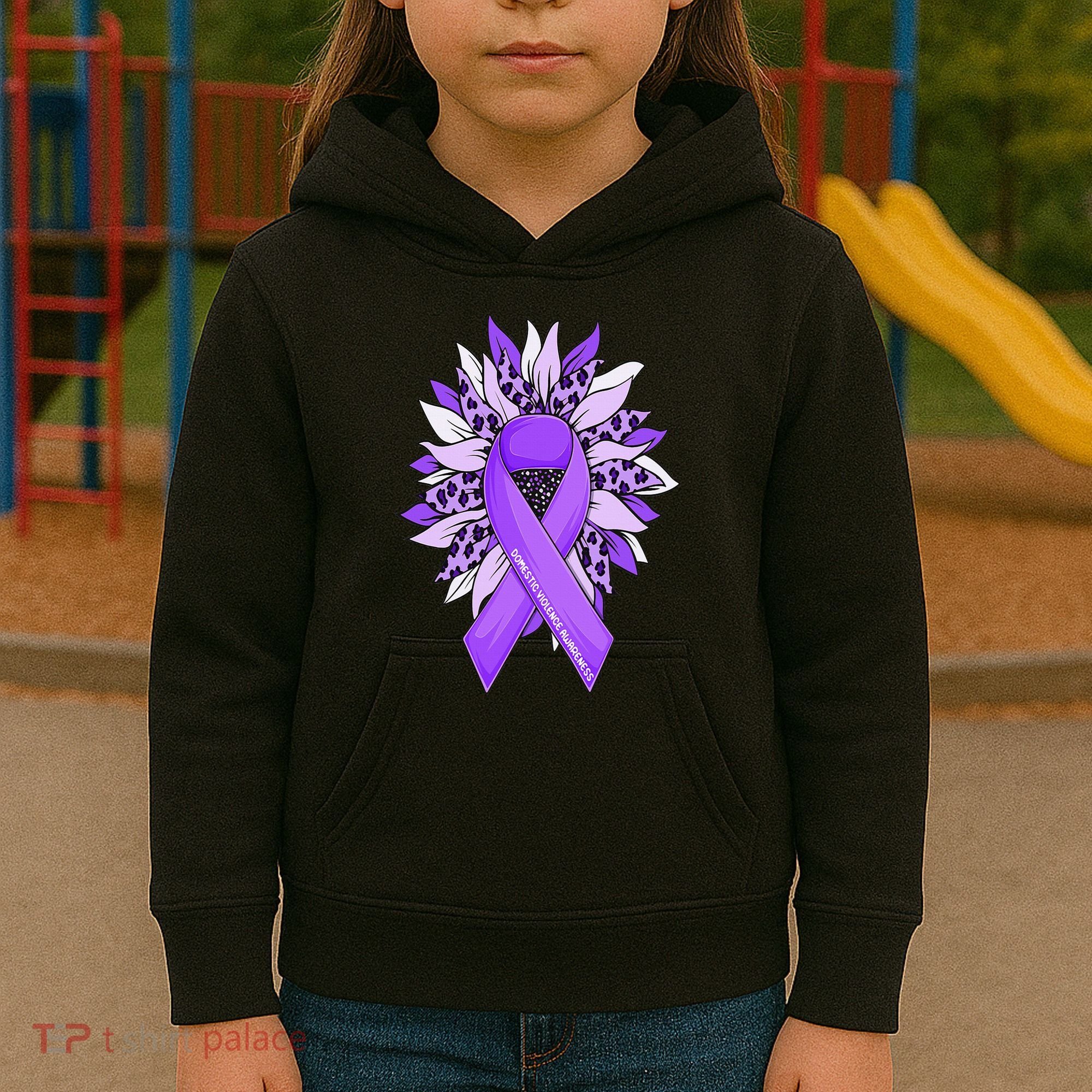 Stop Violence End the Silence Domestic Violence Awareness Kids Hoodie