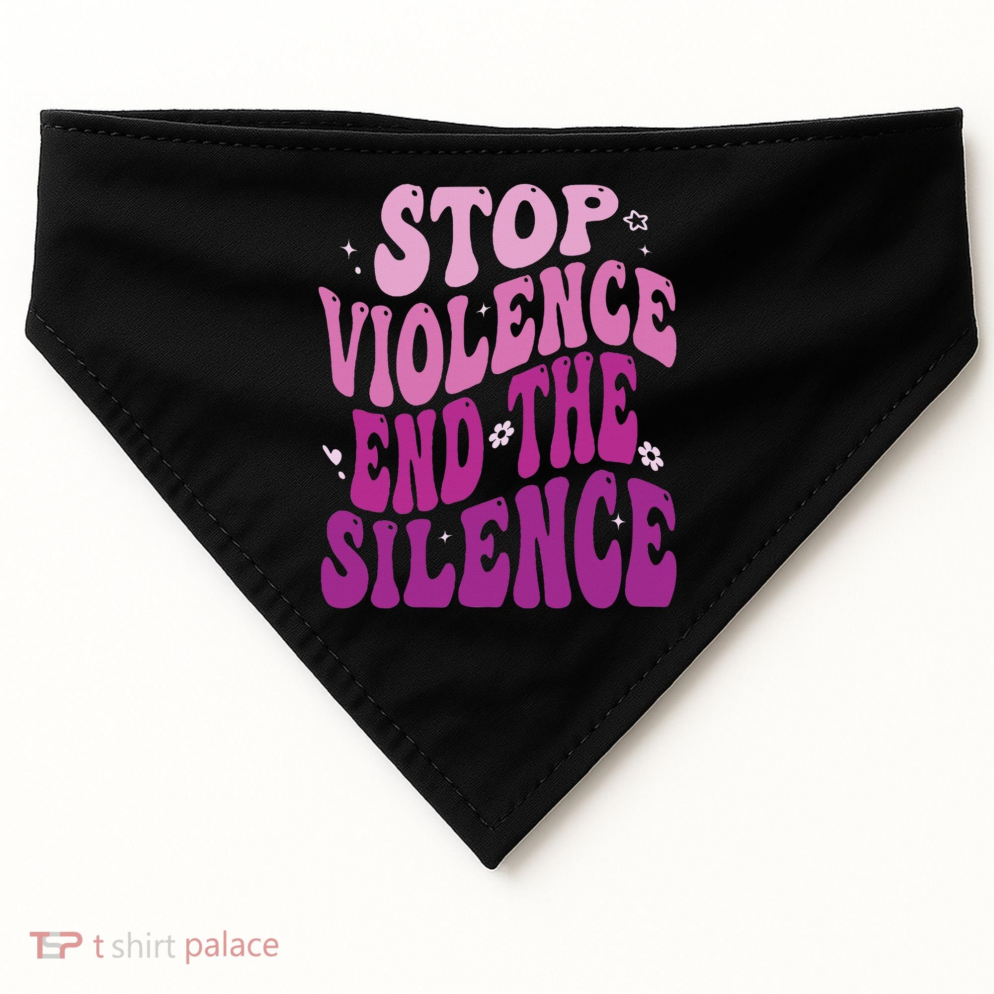 Stop Violence End the Silence Stop Domestic Violence USA-Made Doggie Bandana