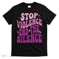 Stop Violence End the Silence Stop Domestic Violence T-Shirt thumb 0