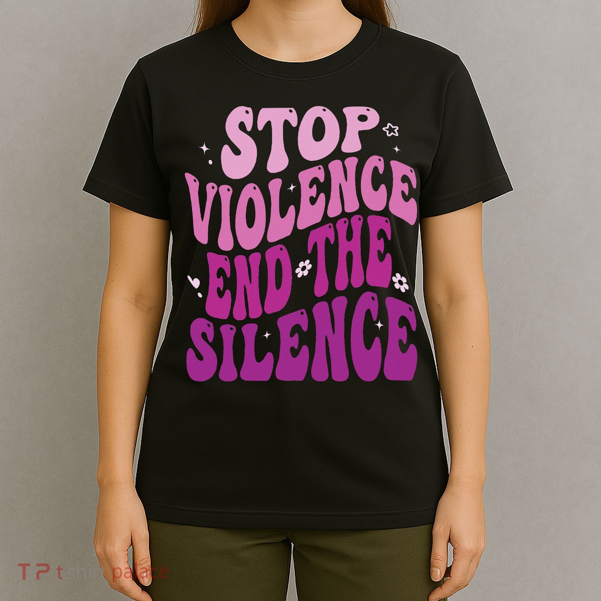 Stop Violence End the Silence Stop Domestic Violence T-Shirt