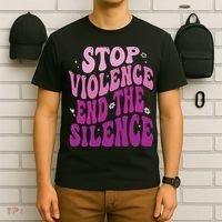Stop Violence End the Silence Stop Domestic Violence T-Shirt thumb 6
