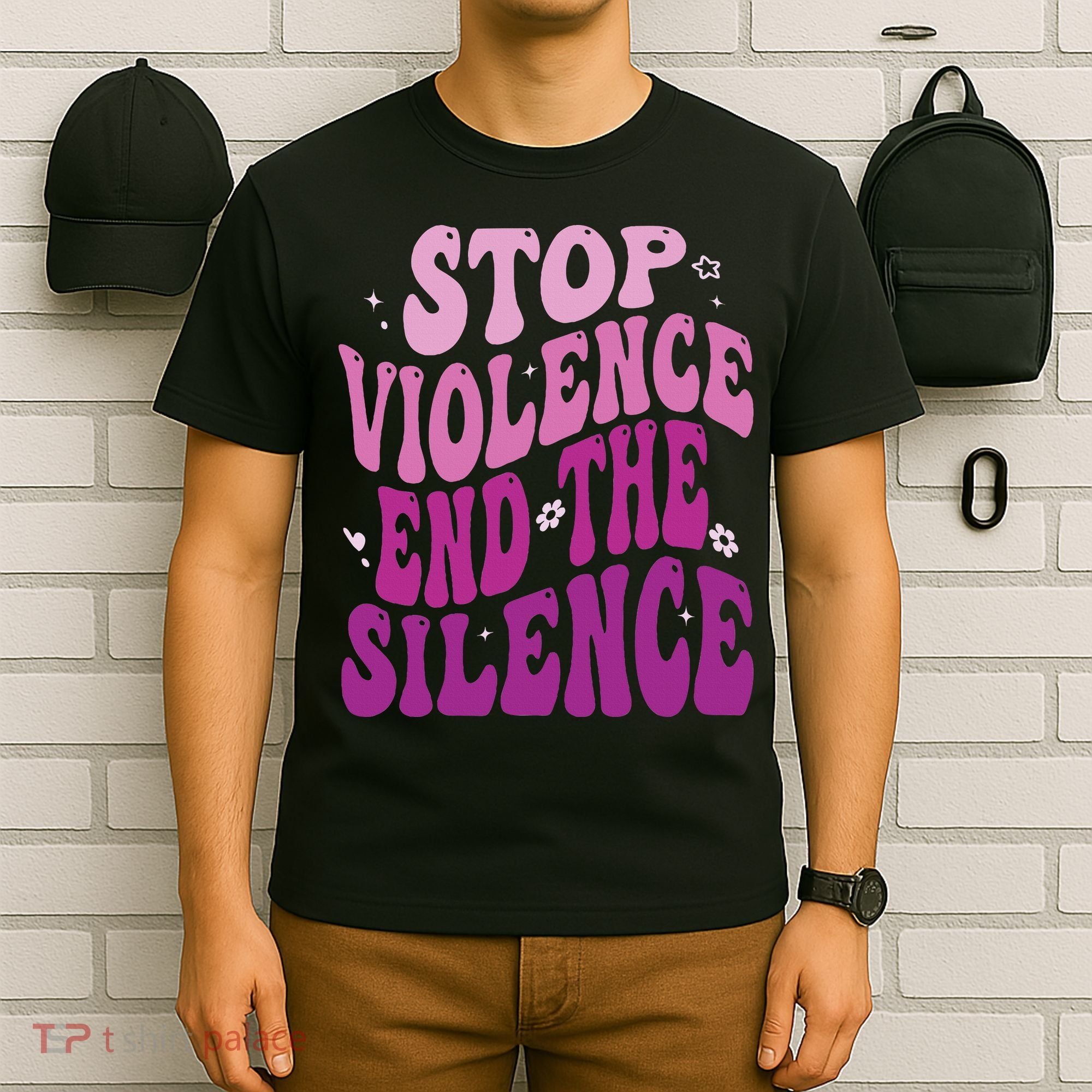 Stop Violence End the Silence Stop Domestic Violence T-Shirt
