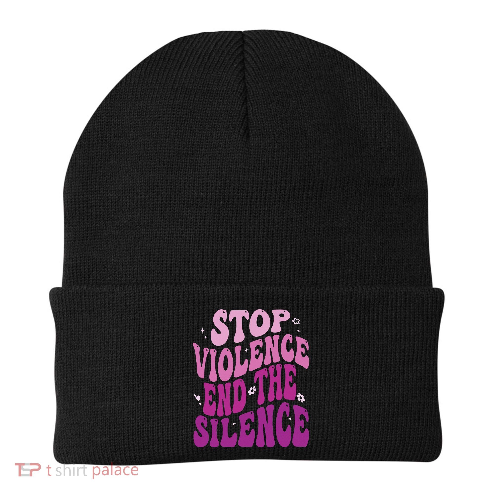 Stop Violence End the Silence Stop Domestic Violence Beanie
