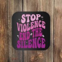 Stop Violence End the Silence Stop Domestic Violence Coaster thumb 0