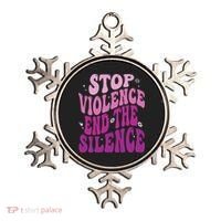 Stop Violence End the Silence Stop Domestic Violence Ornament thumb 0