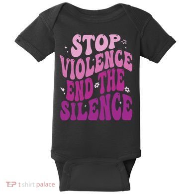 Stop Violence End the Silence Stop Domestic Violence Baby Bodysuit