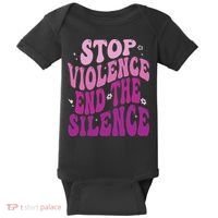 Stop Violence End the Silence Stop Domestic Violence Baby Bodysuit thumb 0