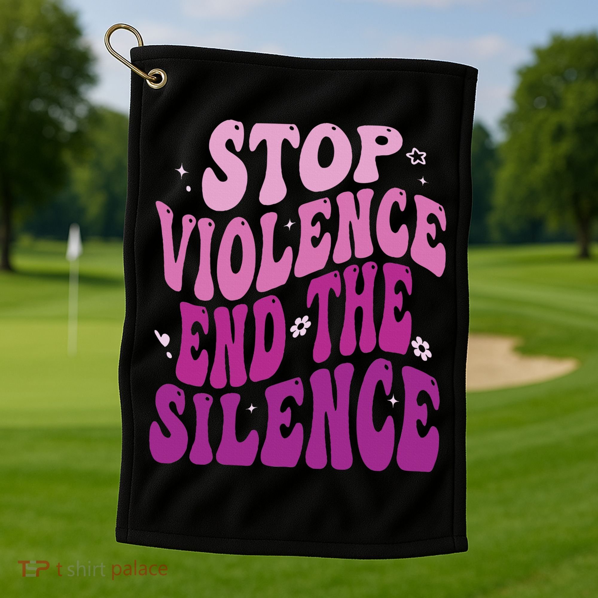 Stop Violence End the Silence Stop Domestic Violence Golf Towel