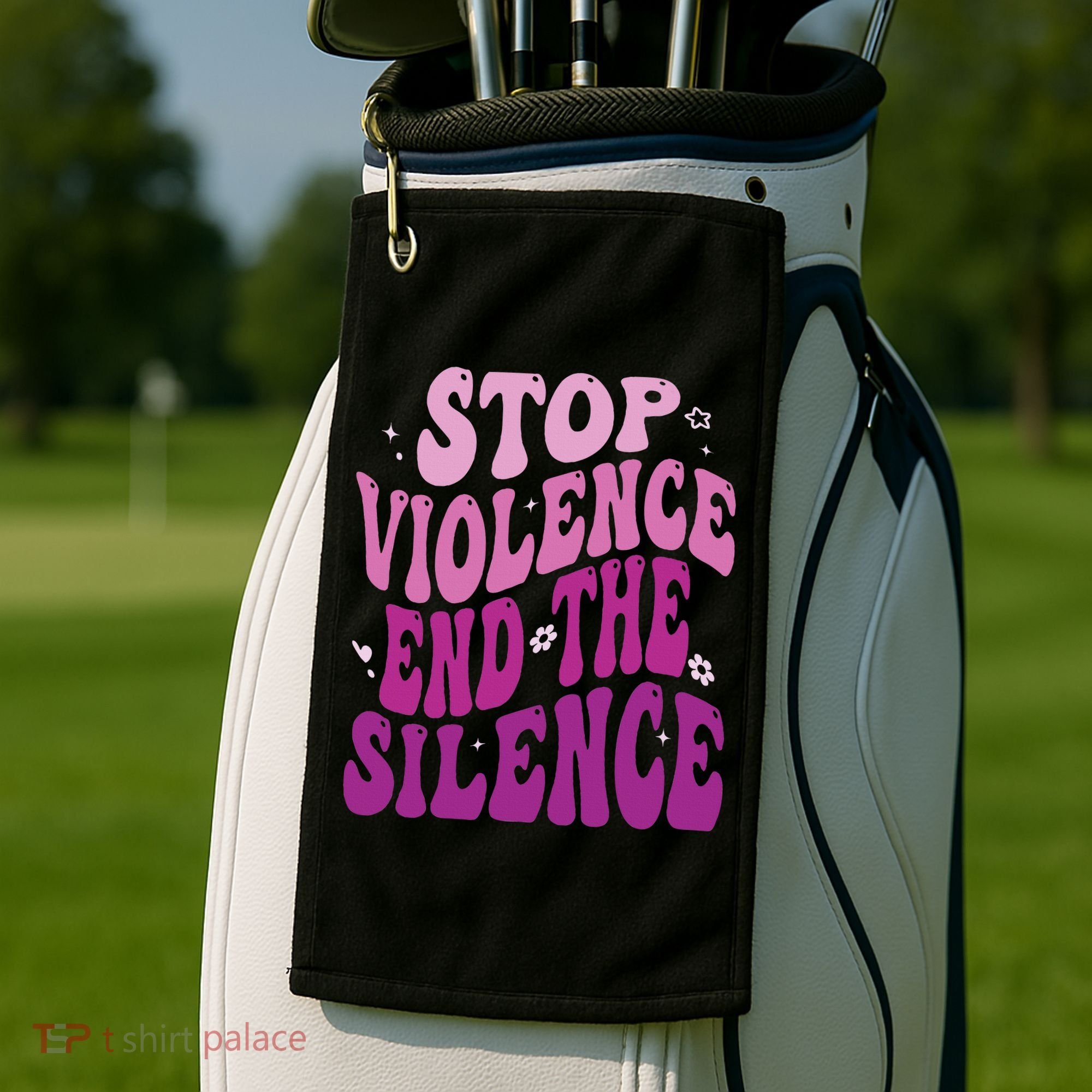 Stop Violence End the Silence Stop Domestic Violence Golf Towel