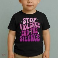 Stop Violence End the Silence Stop Domestic Violence Toddler T-Shirt thumb 2