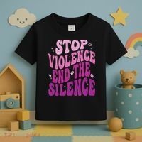 Stop Violence End the Silence Stop Domestic Violence Toddler T-Shirt thumb 3