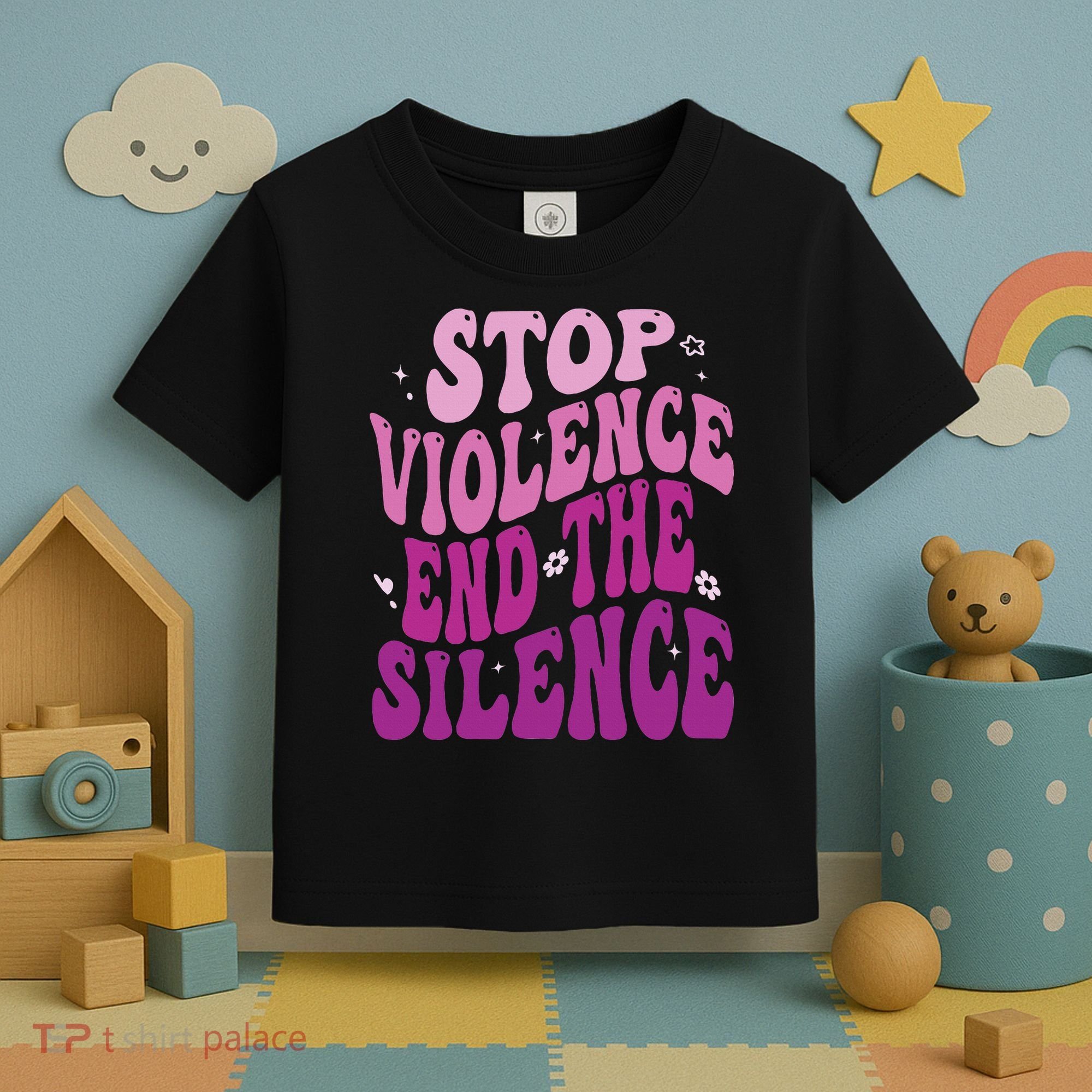 Stop Violence End the Silence Stop Domestic Violence Toddler T-Shirt