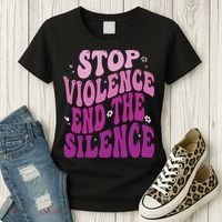Stop Violence End the Silence Stop Domestic Violence Women's T-Shirt thumb 3