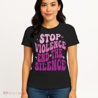 Stop Violence End the Silence Stop Domestic Violence Women's T-Shirt thumb 4