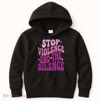 Stop Violence End the Silence Stop Domestic Violence Kids Hoodie thumb 0