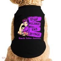 Stop Violence End Silence Domestic Violence Awareness Doggie Tank thumb 0