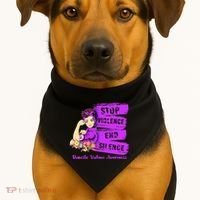 Stop Violence End Silence Domestic Violence Awareness USA-Made Doggie Bandana thumb 1