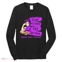 Stop Violence End Silence Domestic Violence Awareness Long Sleeve Shirt thumb 0