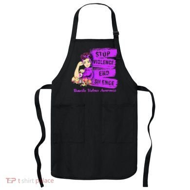 Stop Violence End Silence Domestic Violence Awareness Apron