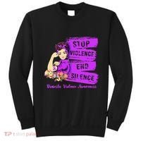 Stop Violence End Silence Domestic Violence Awareness Sweatshirt thumb 0