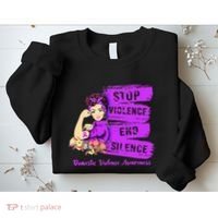 Stop Violence End Silence Domestic Violence Awareness Sweatshirt thumb 2