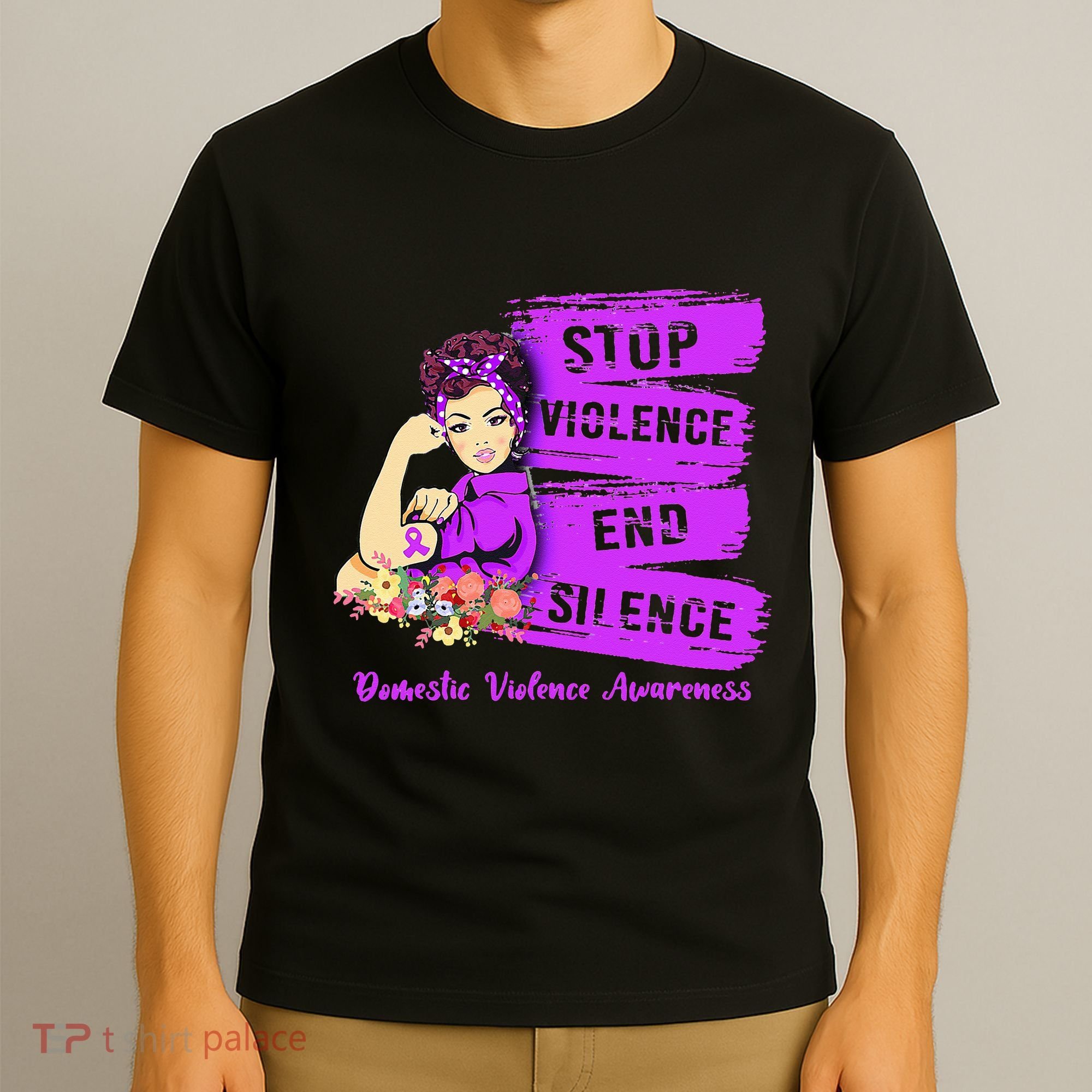 Stop Violence End Silence Domestic Violence Awareness T-Shirt