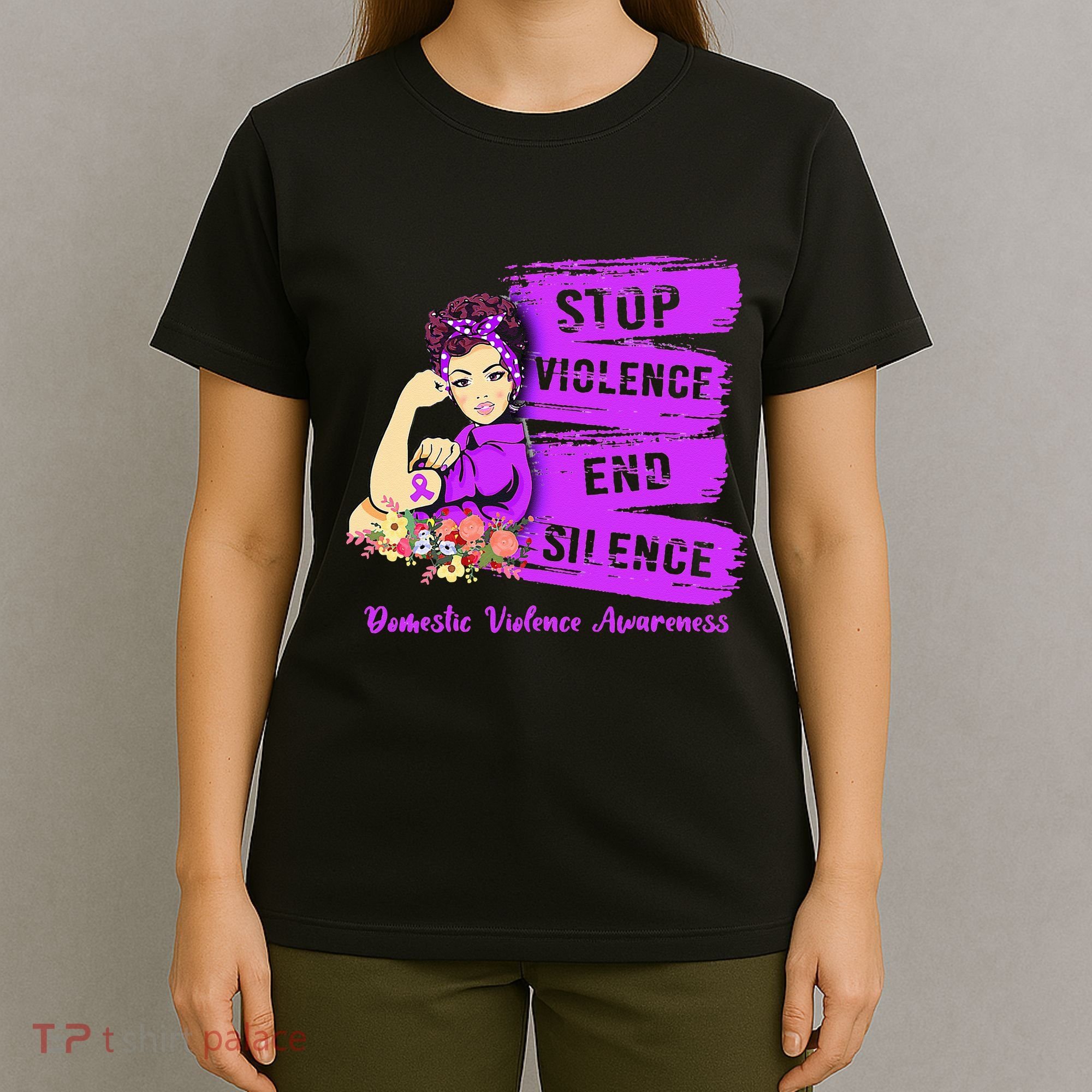 Stop Violence End Silence Domestic Violence Awareness T-Shirt