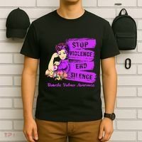 Stop Violence End Silence Domestic Violence Awareness T-Shirt thumb 6