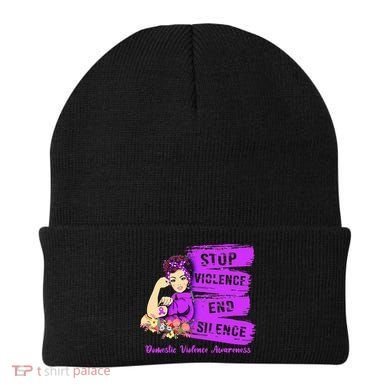Stop Violence End Silence Domestic Violence Awareness Beanie