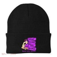 Stop Violence End Silence Domestic Violence Awareness Beanie thumb 0