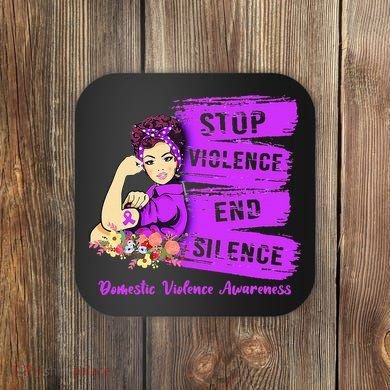 Stop Violence End Silence Domestic Violence Awareness Coaster