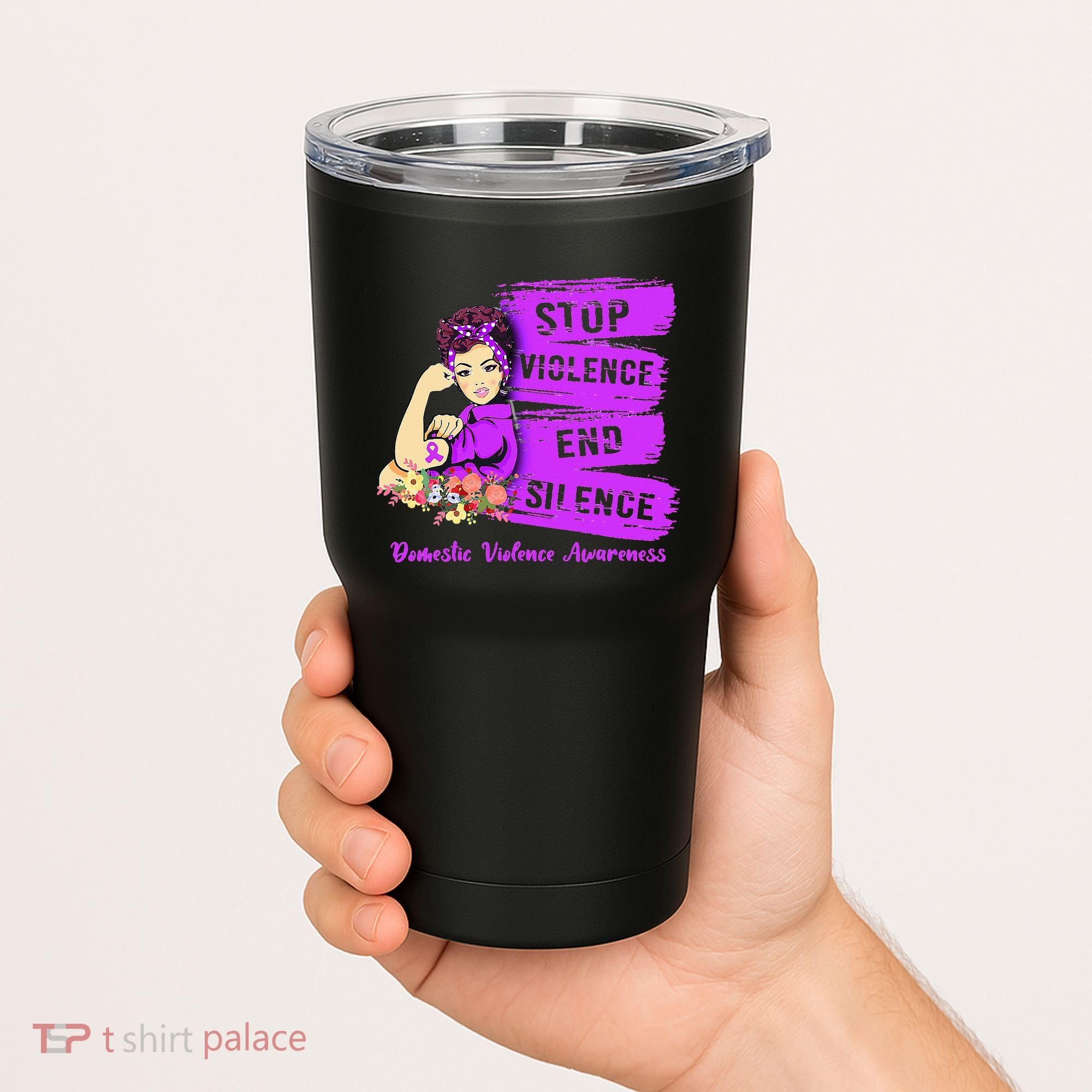Stop Violence End Silence Domestic Violence Awareness Tumbler