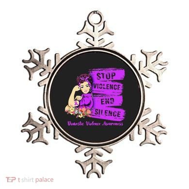 Stop Violence End Silence Domestic Violence Awareness Ornament