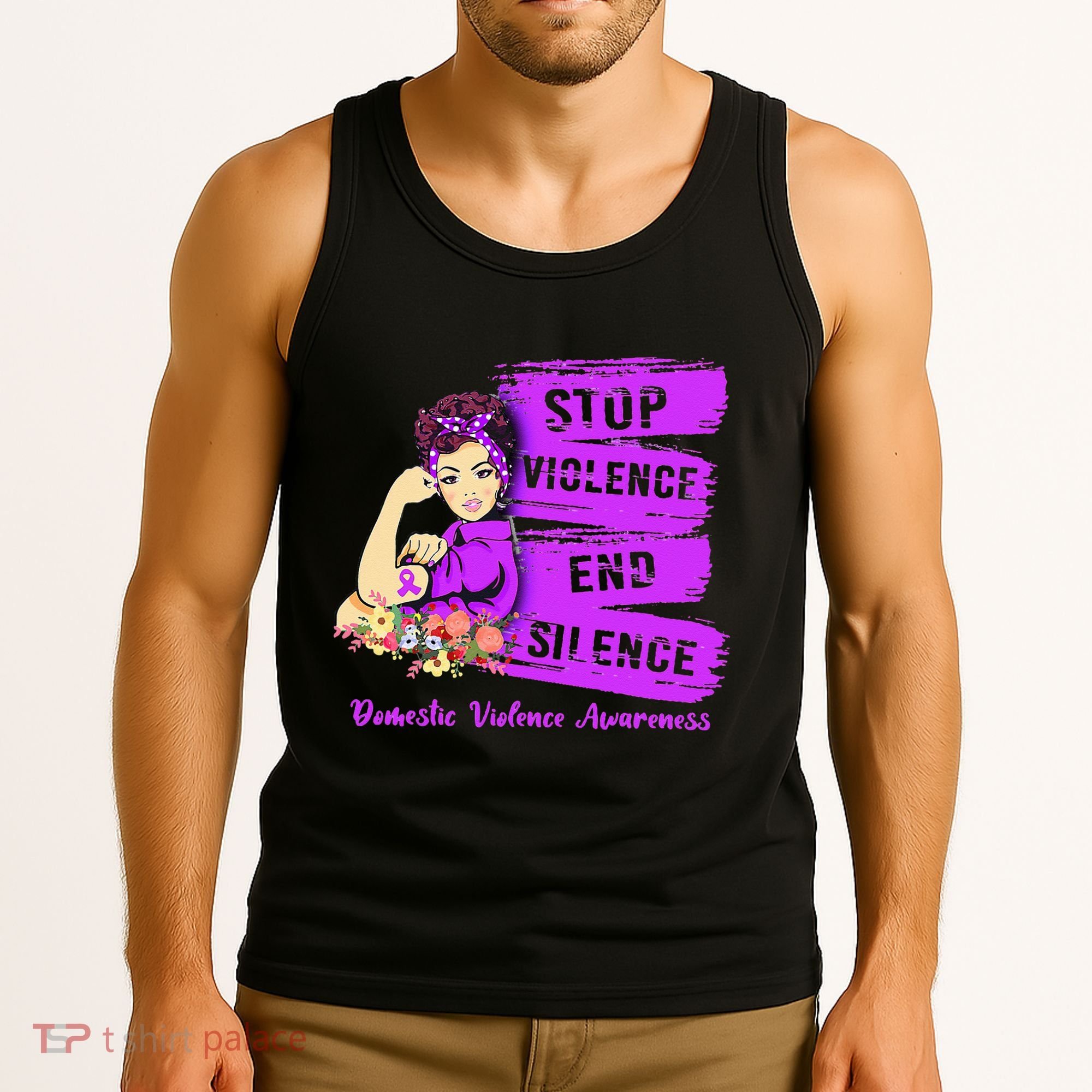 Stop Violence End Silence Domestic Violence Awareness Tank Top