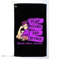 Stop Violence End Silence Domestic Violence Awareness Golf Towel thumb 0