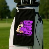 Stop Violence End Silence Domestic Violence Awareness Golf Towel thumb 2