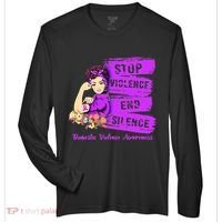 Stop Violence End Silence Domestic Violence Awareness Zone Performance Long-Sleeve T-Shirt thumb 0