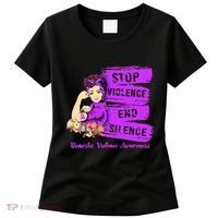 Stop Violence End Silence Domestic Violence Awareness Women's T-Shirt thumb 0