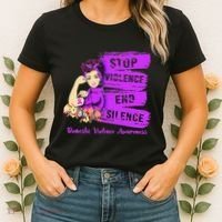 Stop Violence End Silence Domestic Violence Awareness Women's T-Shirt thumb 2
