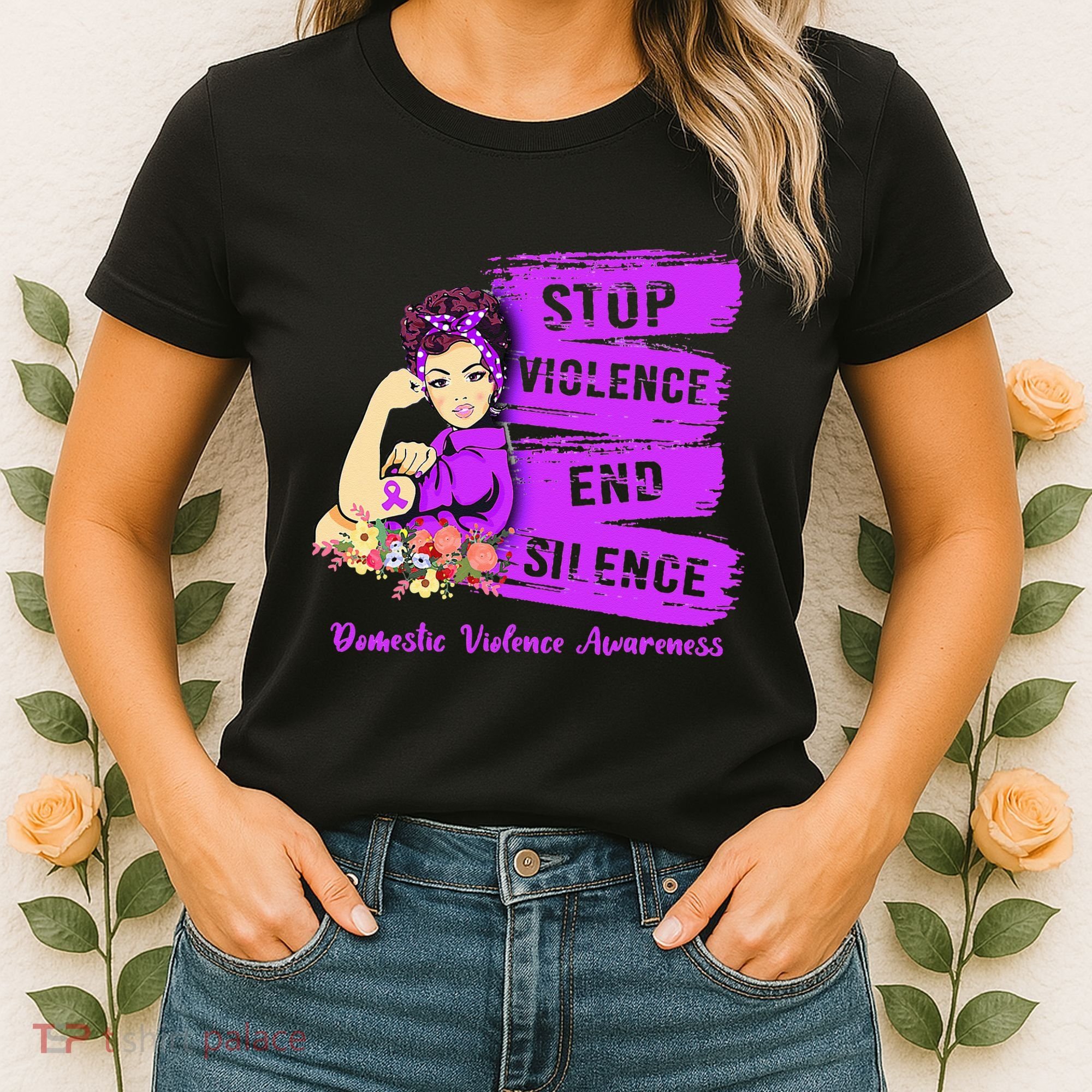 Stop Violence End Silence Domestic Violence Awareness Women's T-Shirt