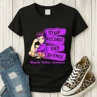 Stop Violence End Silence Domestic Violence Awareness Women's T-Shirt thumb 3