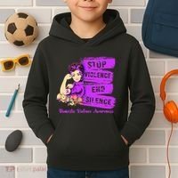 Stop Violence End Silence Domestic Violence Awareness Kids Hoodie thumb 2