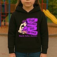 Stop Violence End Silence Domestic Violence Awareness Kids Hoodie thumb 3