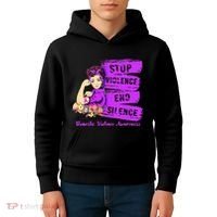 Stop Violence End Silence Domestic Violence Awareness Kids Hoodie thumb 4