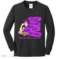 Stop Violence End Silence Domestic Violence Awareness Kids Long Sleeve Shirt thumb 0