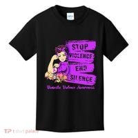 Stop Violence End Silence Domestic Violence Awareness Kids T-Shirt thumb 0