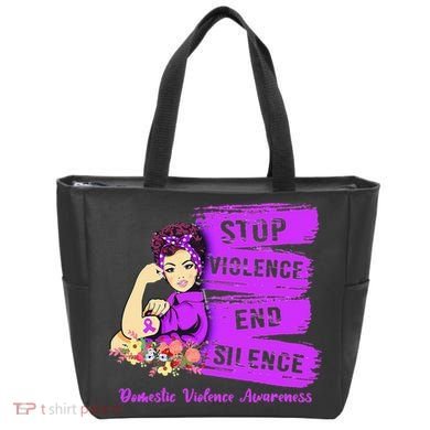 Stop Violence End Silence Domestic Violence Awareness Tote Bag